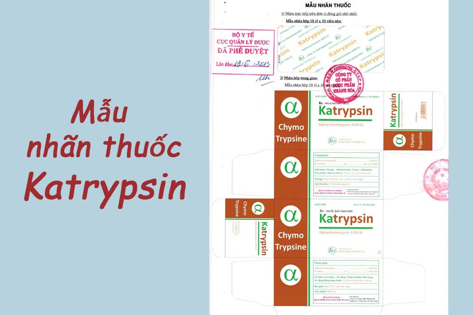 Hình ảnh mẫu nhãn thuốc Katrypsin