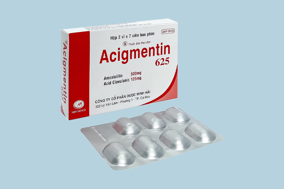 Hình ảnh thuốc Acigmentin mặt trước