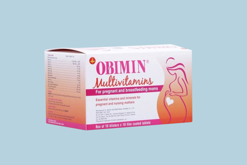 Hình ảnh thuốc Obimin Multivitamins nhìn từ mặt bên 